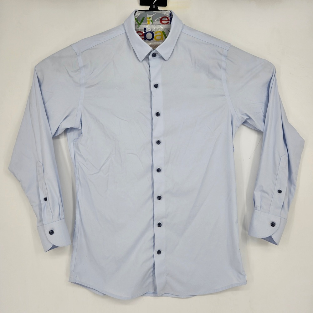 Proper Cloth Shirt Mens Large‎ Blue Performance Button Long Sleeve Preppy Casual